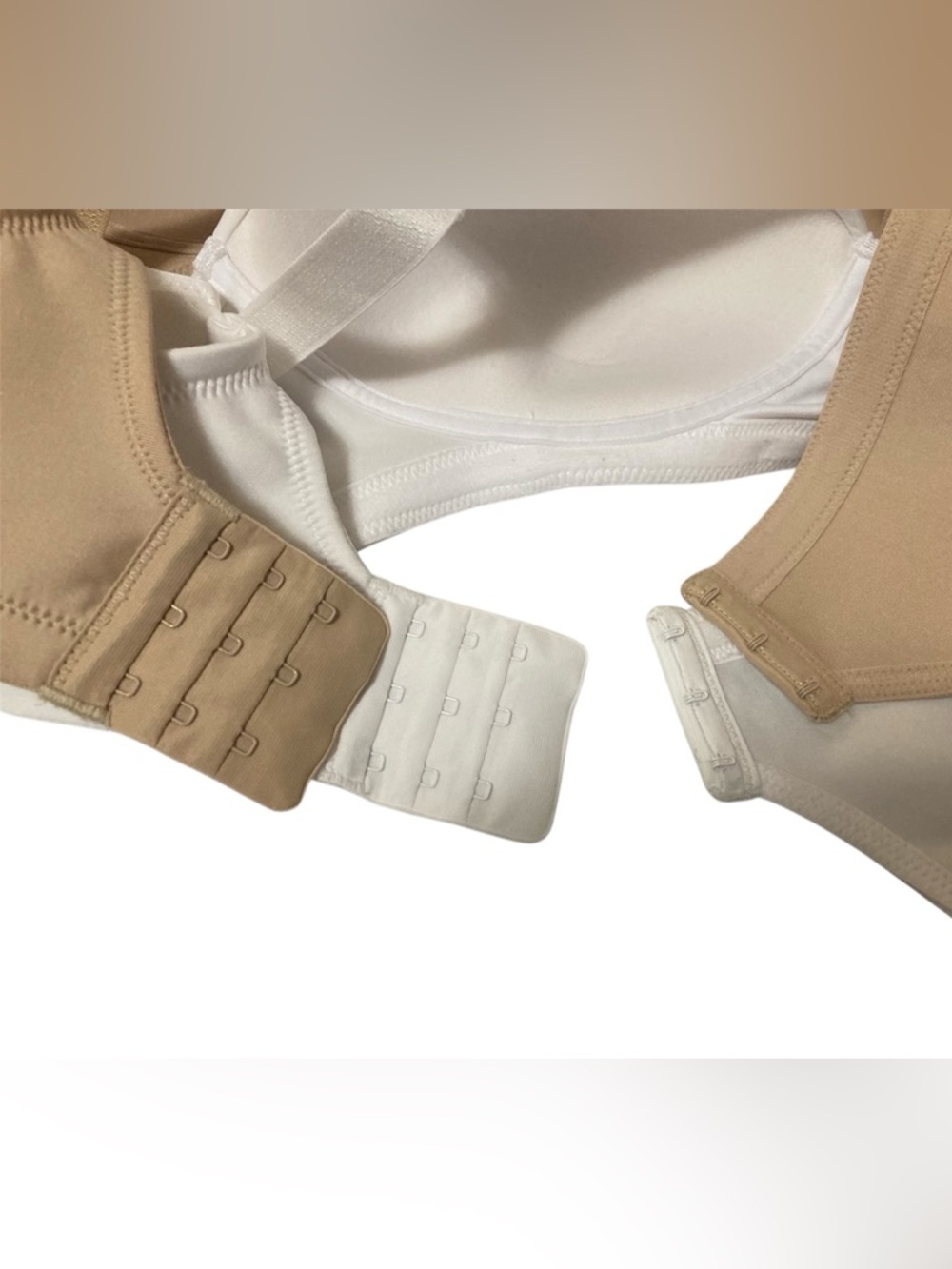 Set of 2 Vanity Fair Size 36C Tan/Beige and White Light Padded Wireless Bras - Picture 8 of 12